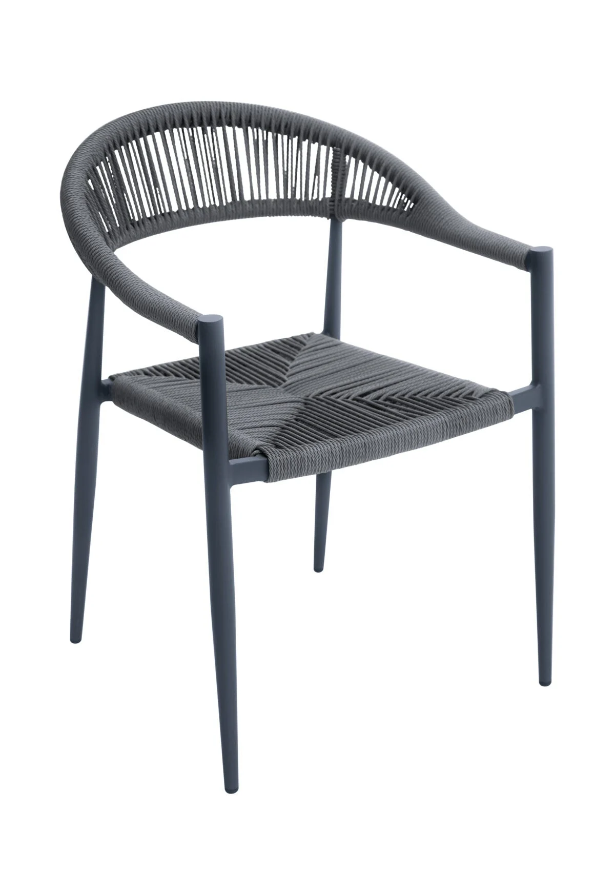 Moia Greenwood Poltrona Milano Alluminio Grigio Corda Antracite