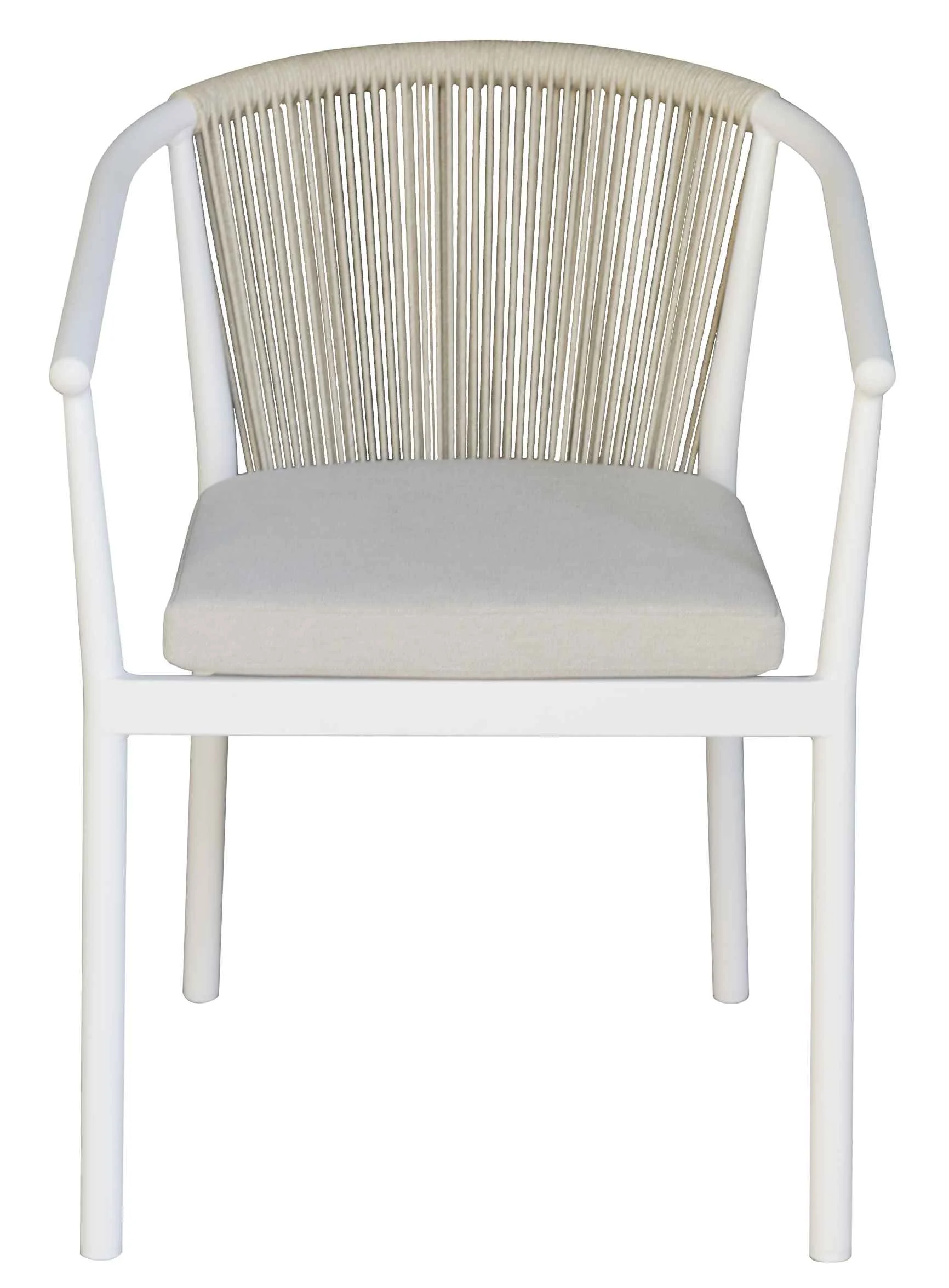 Moia Greenwood Sedia Verona Contract in Alluminio e Corda Bianco con Cuscino incluso