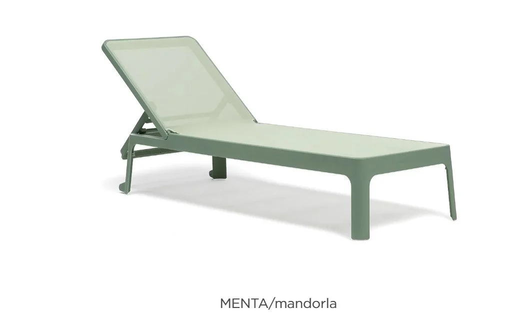 Nardi Lettino Plano Menta Tela Mandorla Polipropilene Regolabile