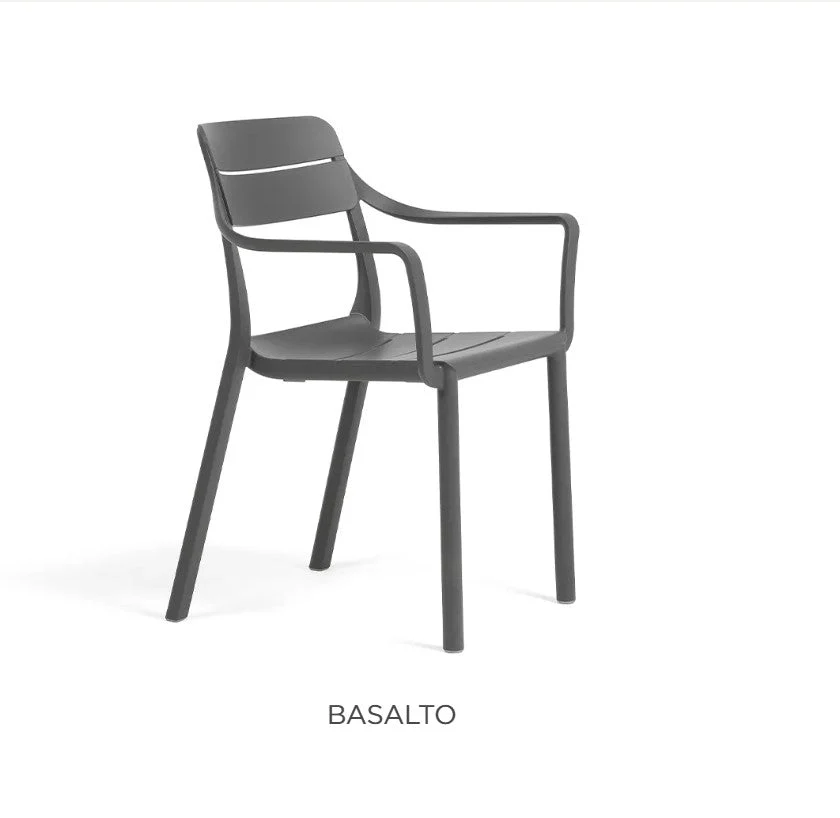 Nardi Sedia Cassia Braccioli Basalto Impilabile