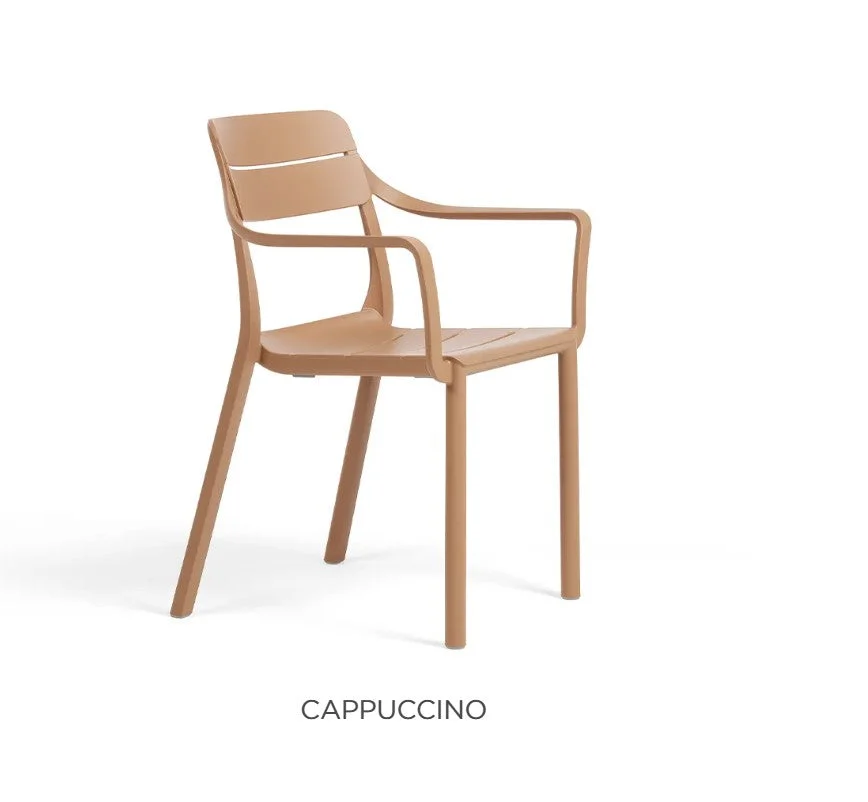 Nardi Sedia Cassia Braccioli Cappuccino Impilabile