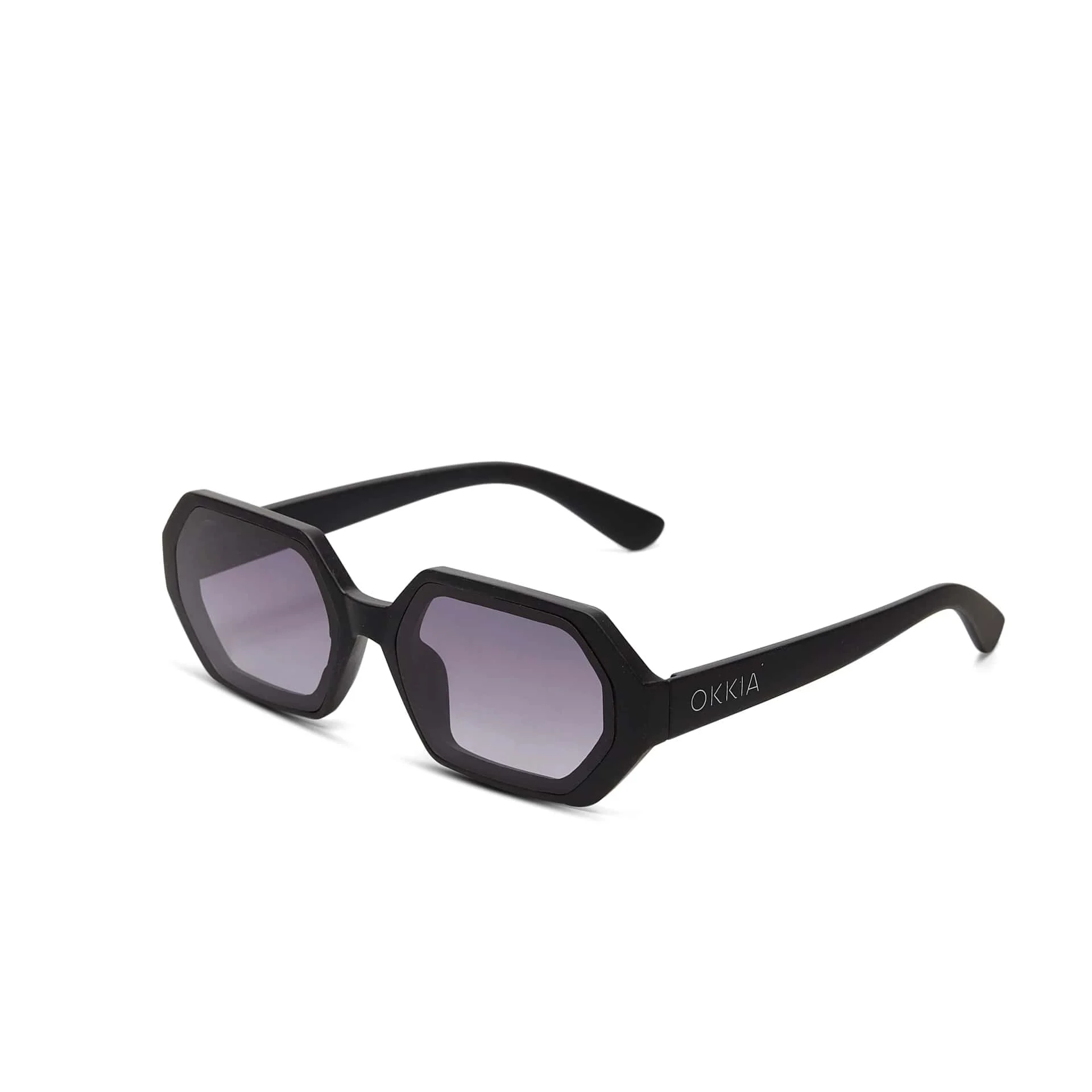 OKKIA Occhiale da Sole Premontato Esagonale Mod. Andrea Black
