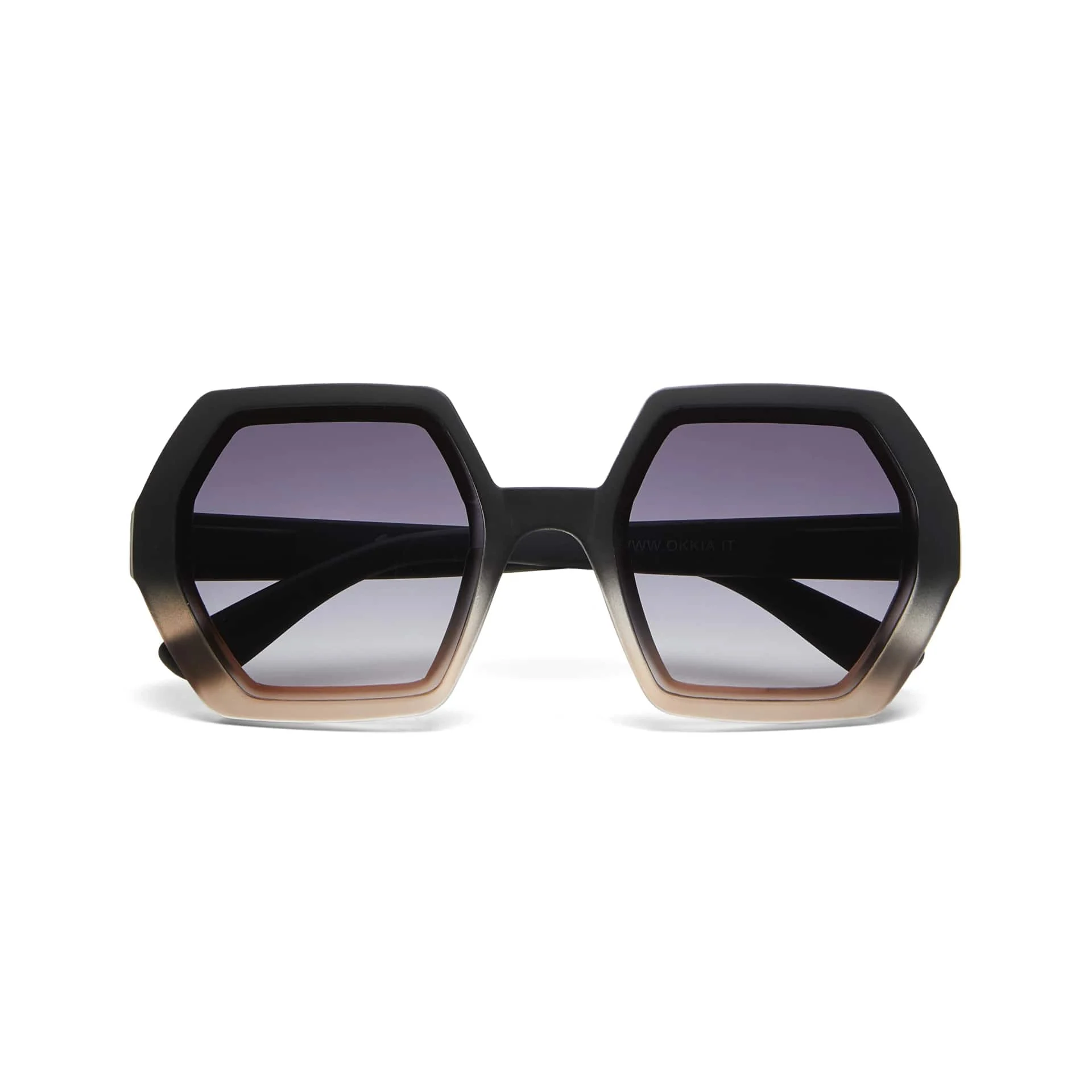 OKKIA Occhiale da Sole Premontato Esagonale Mod. Emma Black Pink