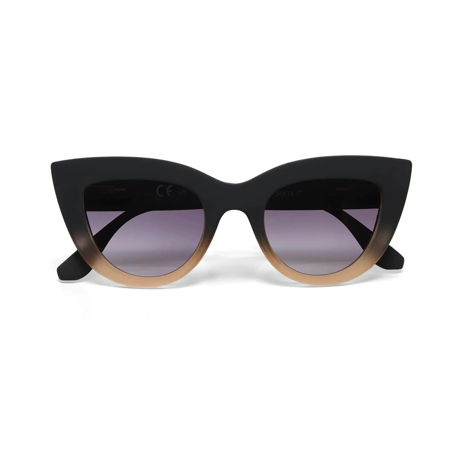 OKKIA Occhiale da Sole Premontato Gatto Big Frame Mod. Claudia Black Pink