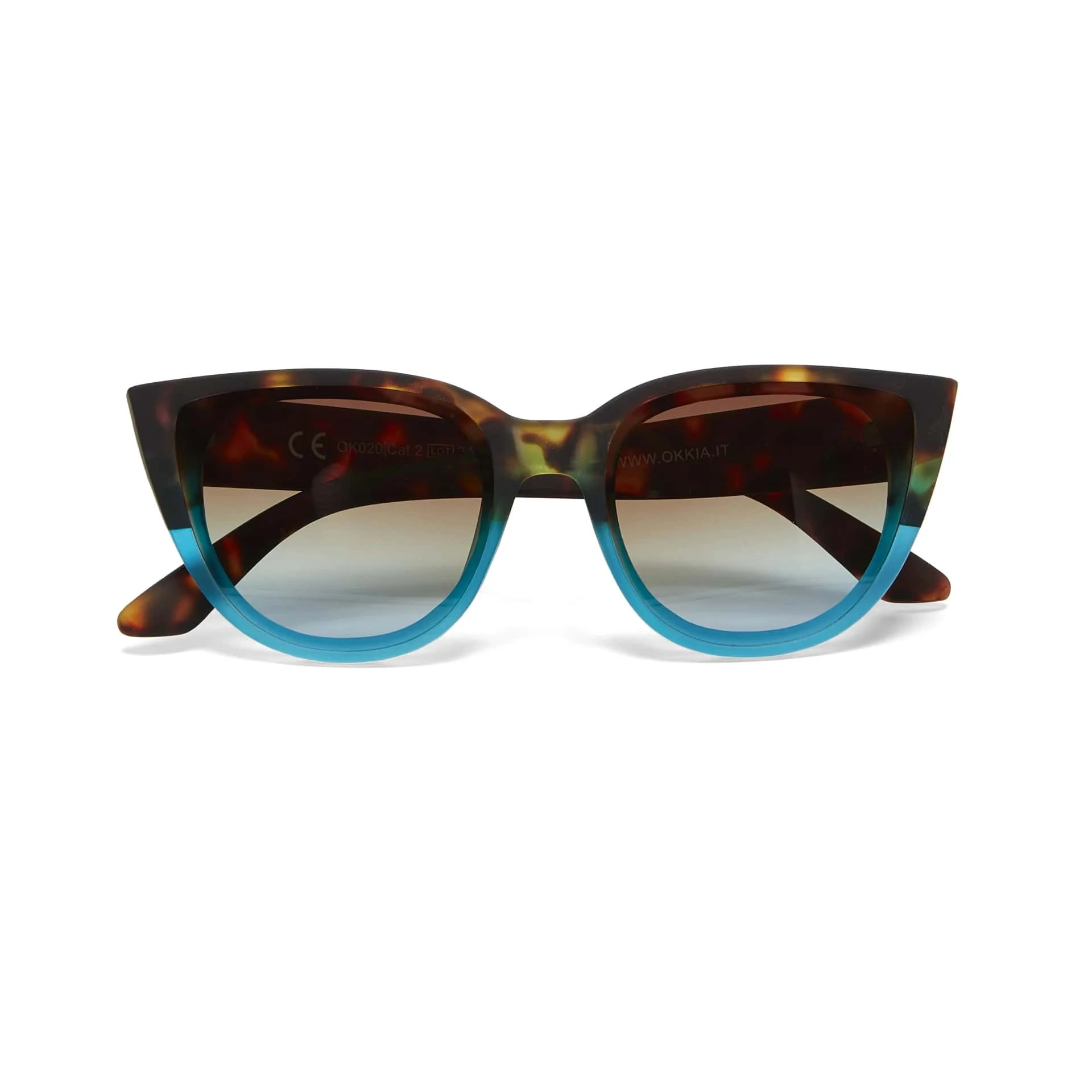 OKKIA Occhiale da Sole Premontato Gatto Lite Mod. Silvia Havana Blue