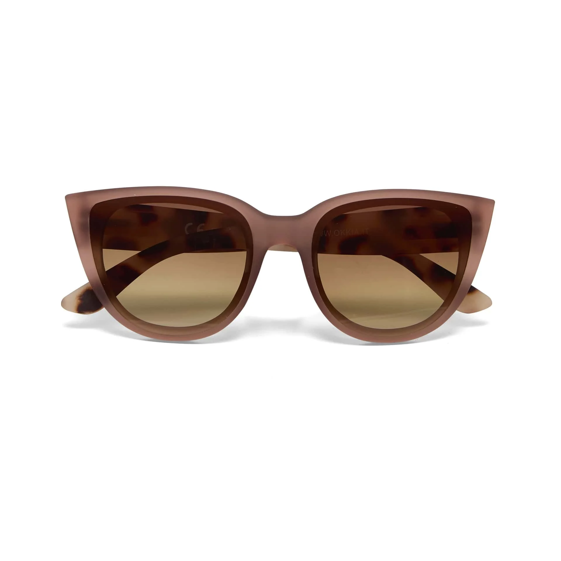 OKKIA Occhiale da Sole Premontato Gatto Lite Mod. Silvia Translucent  Pink Clear Havana