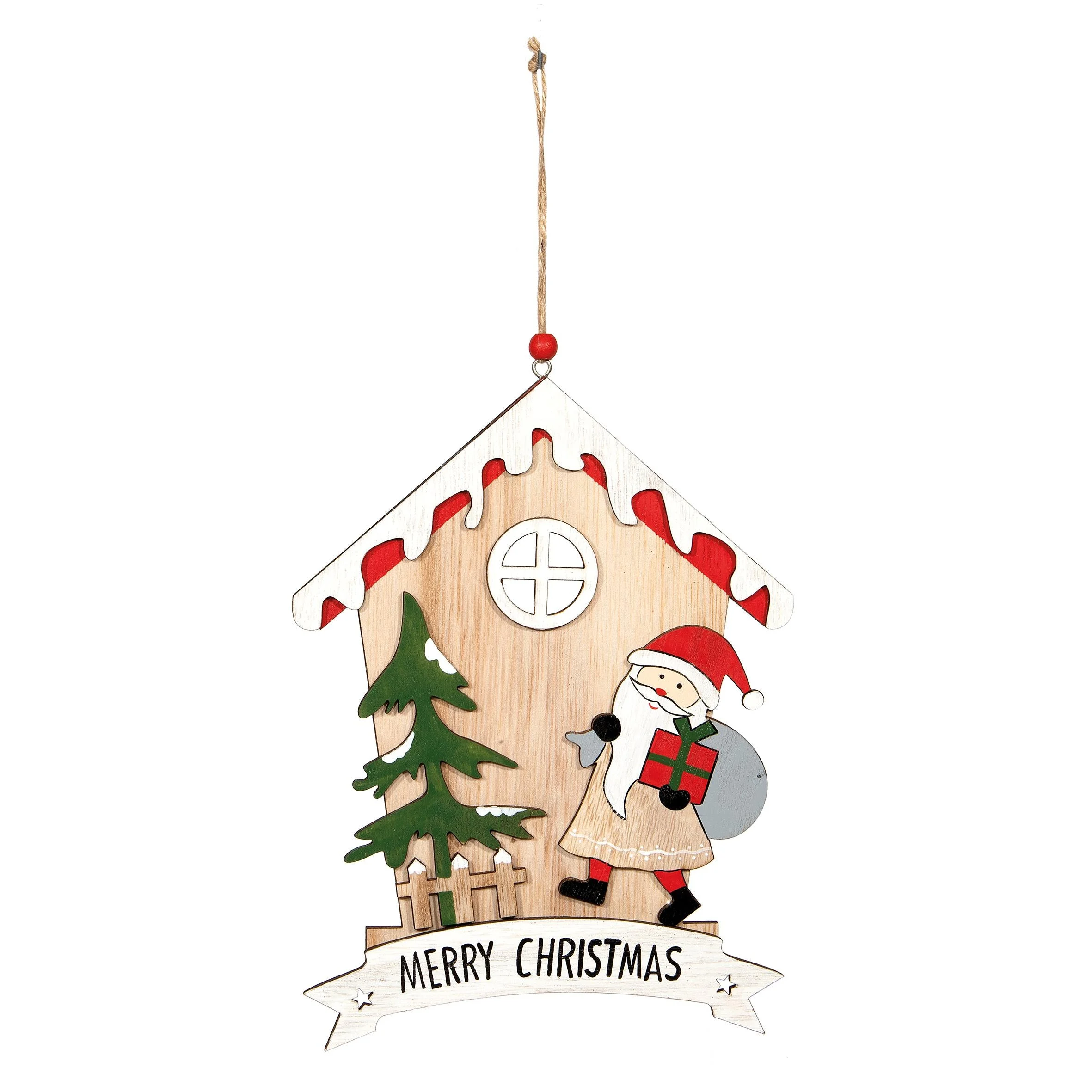 Piovaccari Decorazione Natale Merry Christmas House H 22 x 16,5 Cm Multicolor