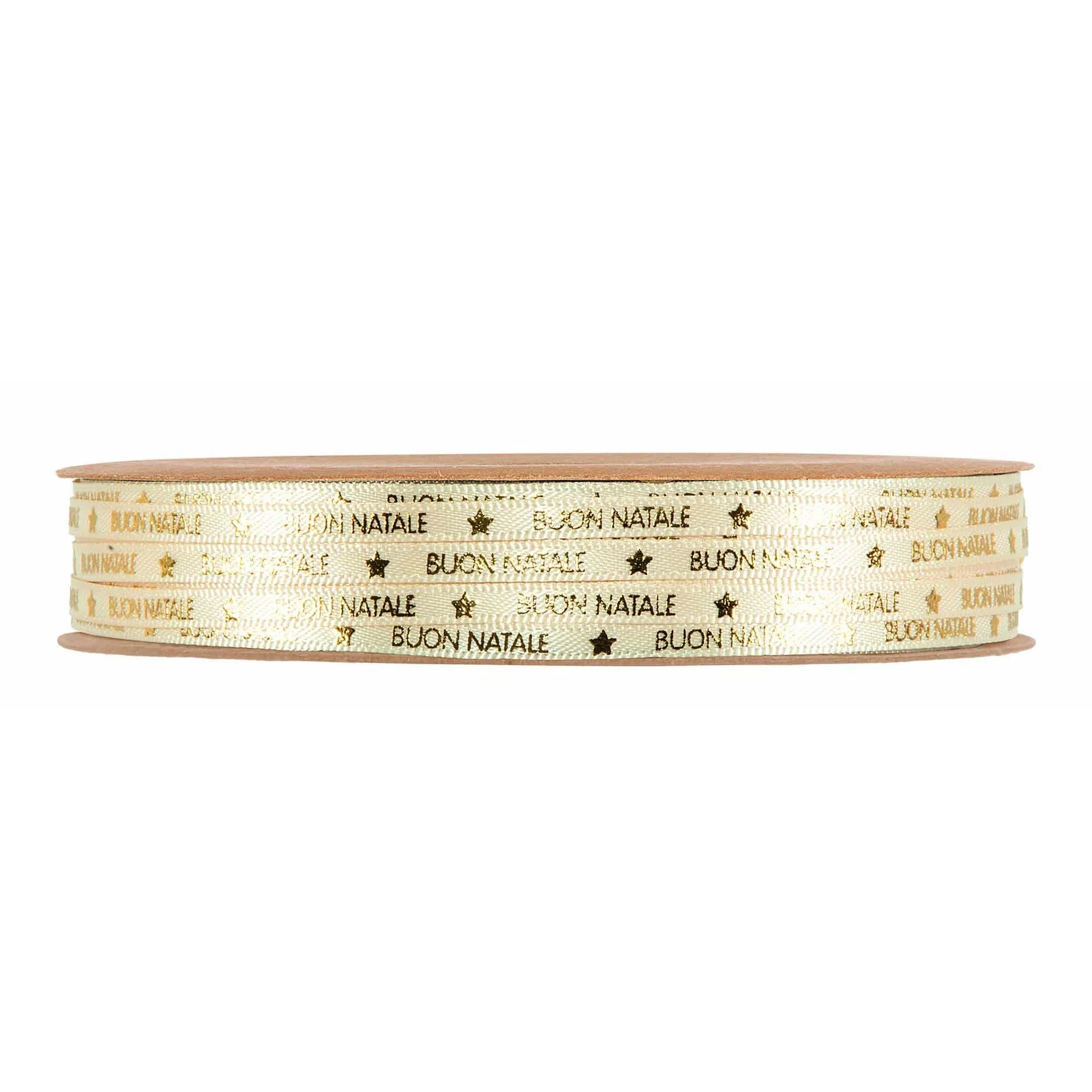Piovaccari Nastro Buon Natale H 4 Mm L 25 Mt Cream