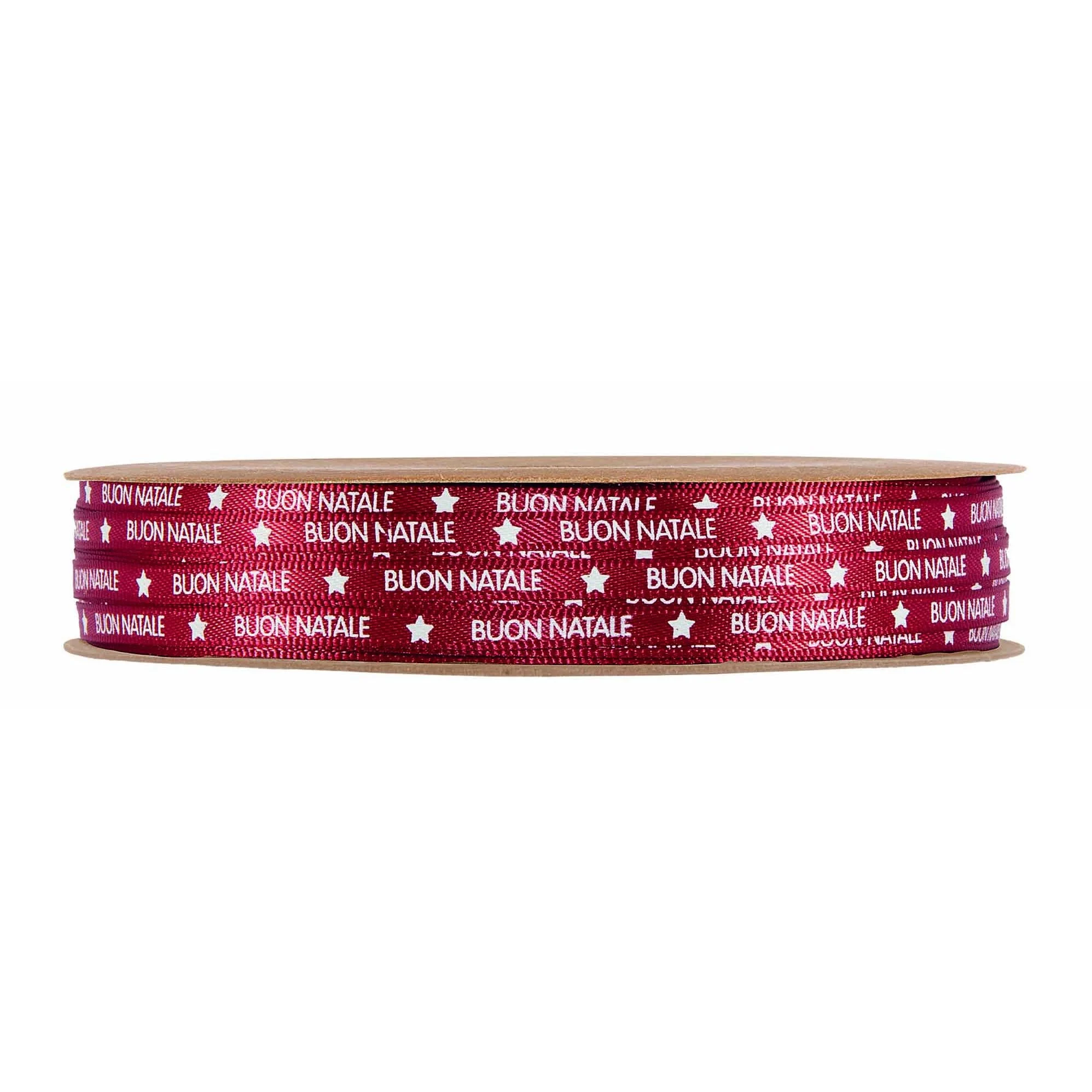 Piovaccari Nastro Buon Natale H 4 Mm L 25 Mt Red
