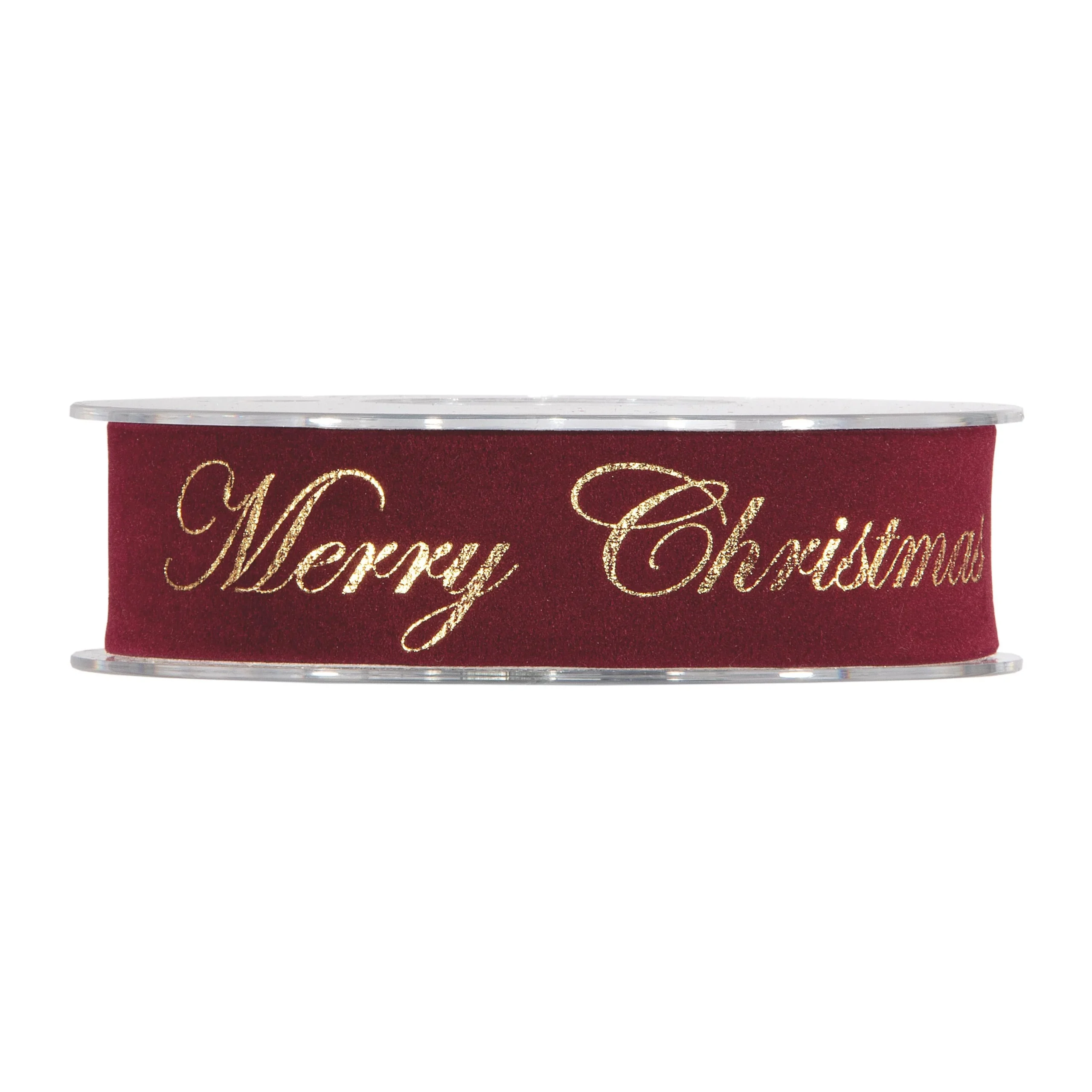 Piovaccari Nastro Natale Gold Merry Christmas H 25 Mm L 10 Mt Bordeaux