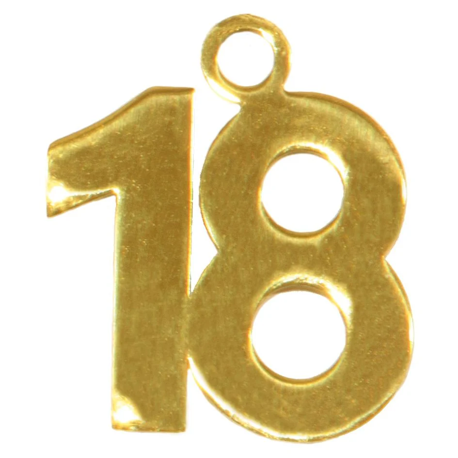 Piovaccari Ciondolo 18 Anni Writting H 2,5 Cm L 2,5 Cm Cf 6 Pz Oro
