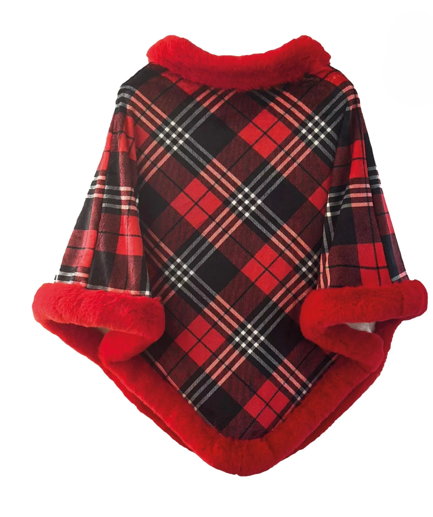 Preziosa Home Mantella / Poncho Natale Bordo in Pelliccia Ass. Tg. Unica Poliestere 1 Pz