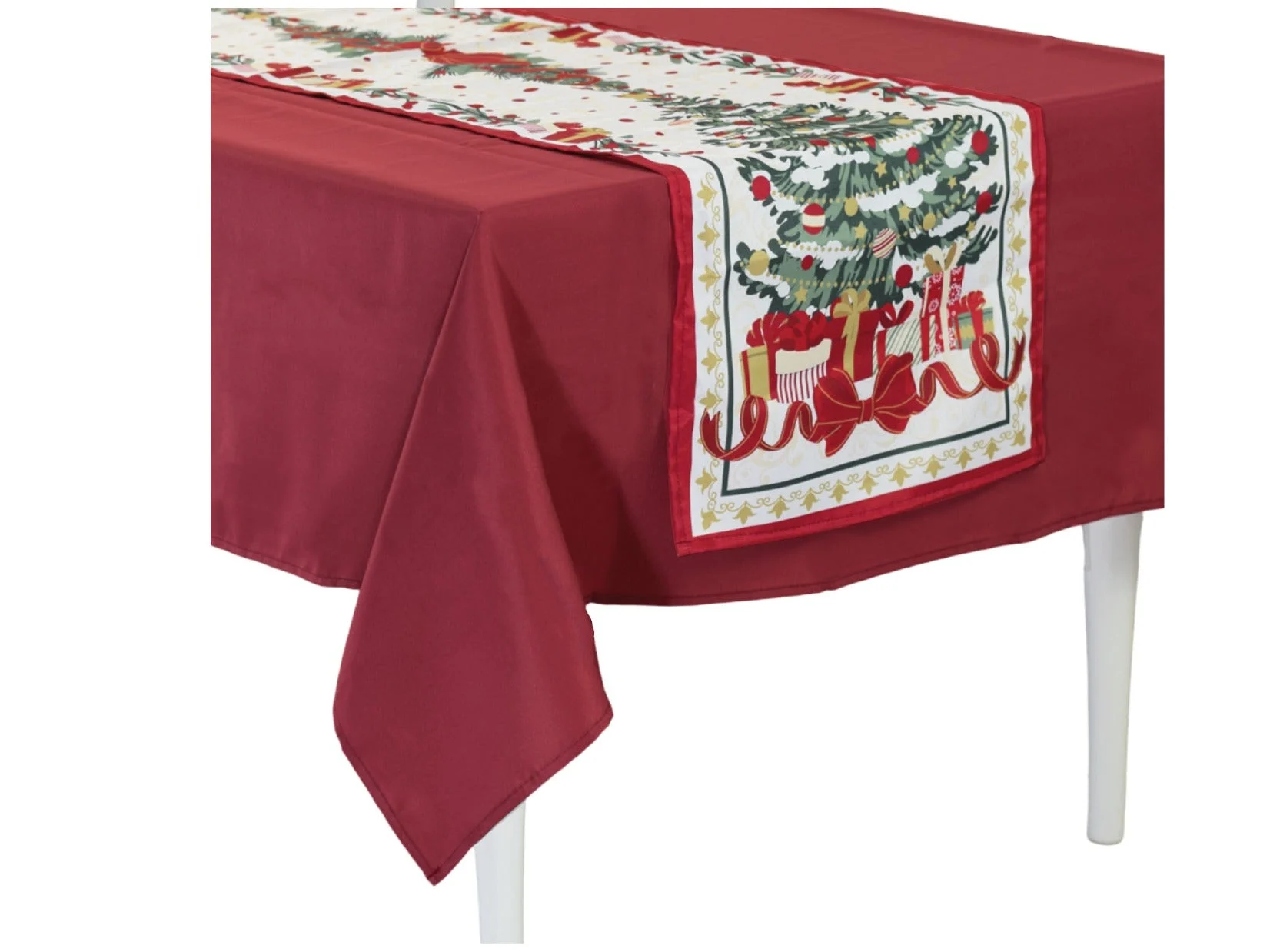 Preziosa Home Tovaglia e Runner Ass. Natale 140 x 240 + 40 x 240 Cm Antimacchia 1 Pz