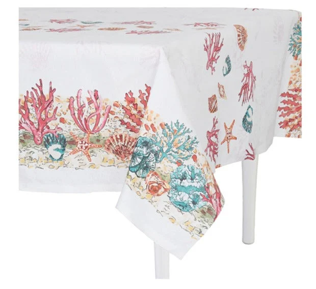 Preziosa Home Tovaglia Loneta 140 x 240 Cm Stampata Corallo Ass. Cotone 1 Pz