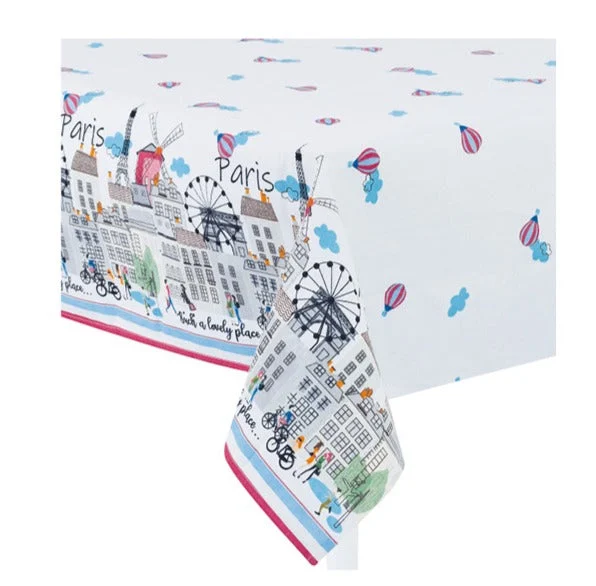 Preziosa Home Tovaglia Loneta 140 x 360 Cm Stampata Limoni e Farfalle Ass. Cotone 1 Pz