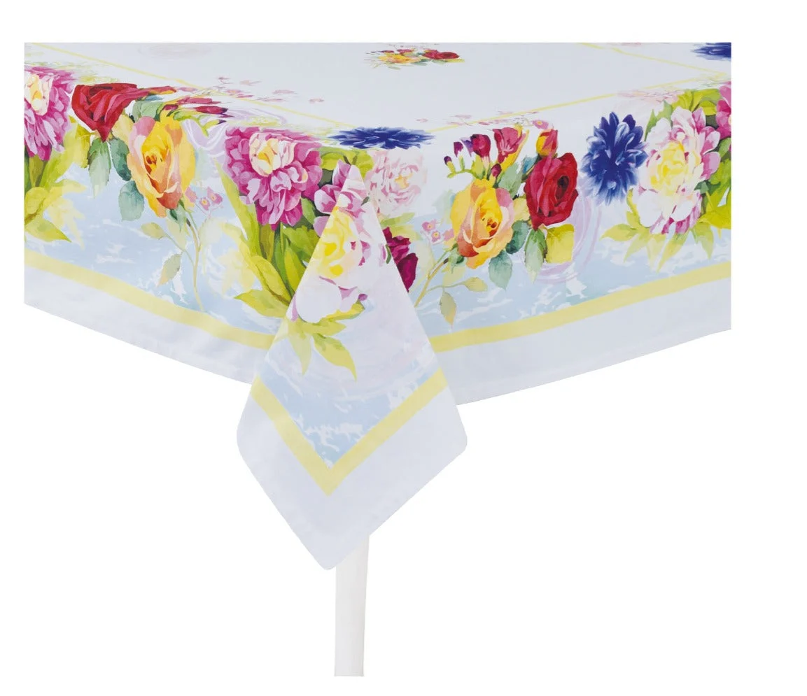 Preziosa Home Tovaglia Raso 140 x 240 Cm con Stampa Digitale Fiori Ass. Poliestere 1 Pz