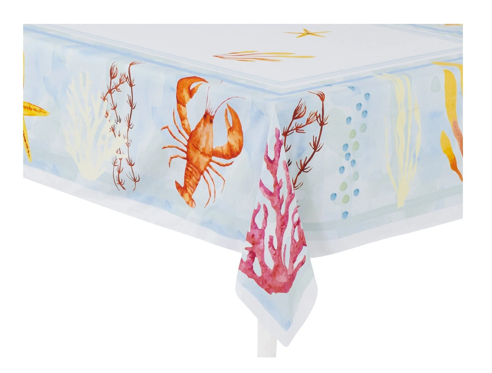 Preziosa Home Tovaglia Raso 140 x 240 Cm con Stampa Digitale Mondo Marino Ass. Poliestere 1 Pz