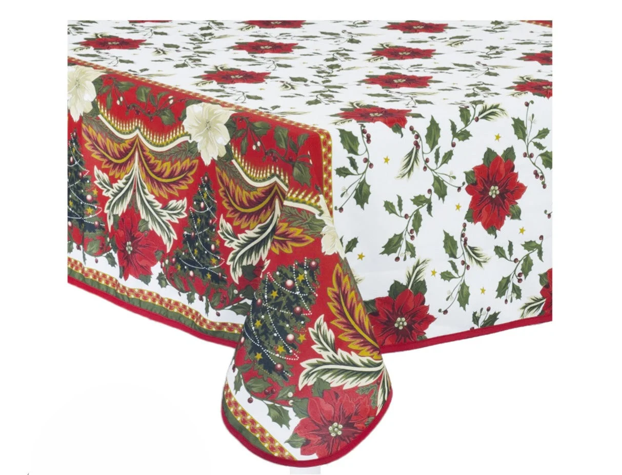 Preziosa Home Tovaglia Sbiecata Ass. Natale 140 x 330 Cm No Stiro Antimacchia 1 Pz