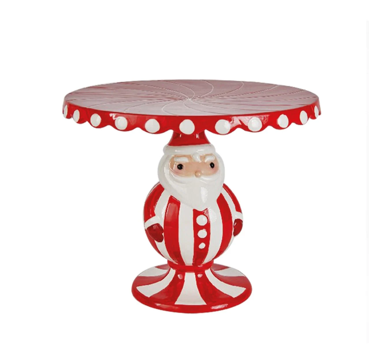 Preziosa Luxury Home Alzatina Natale in Ceramica 26,3 x 26,3 x 22 Cm Bianco Rosso