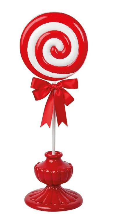Preziosa Luxury Home Lollipop Natale in Poliresina 21,7 x 20 x 55,5 Cm Bianco Rosso