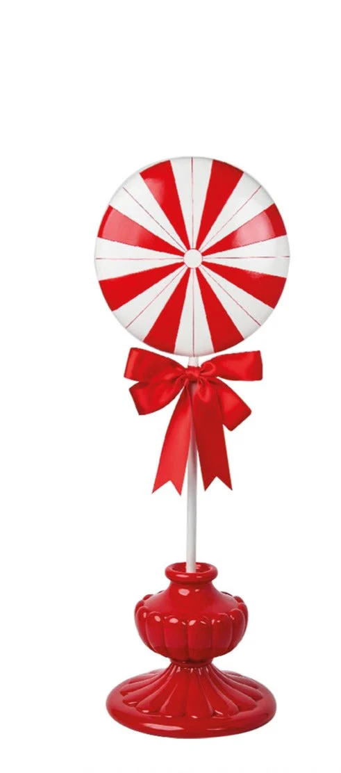 Preziosa Luxury Home Lollipop Natale in Poliresina 25,8 x 23 x 71,3 Cm Bianco Rosso