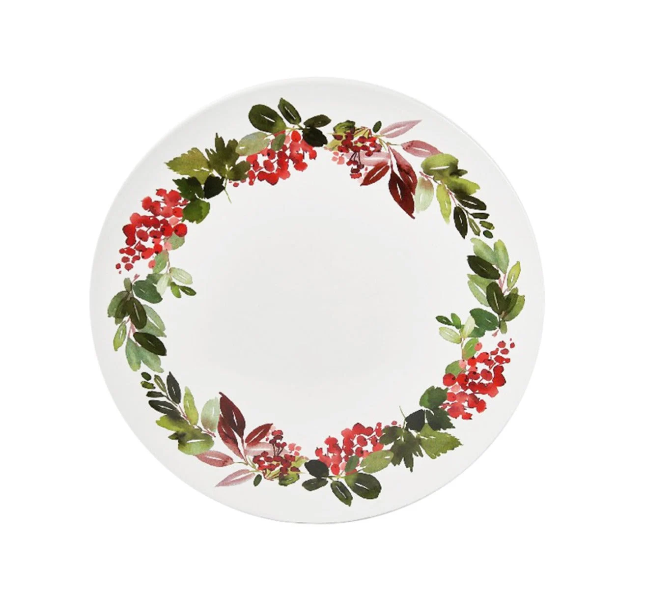 Preziosa Luxury Home Vassoio SottoPiatto Tondo Natale in Ceramica  D 31 Cm H 2 Cm Multicolor