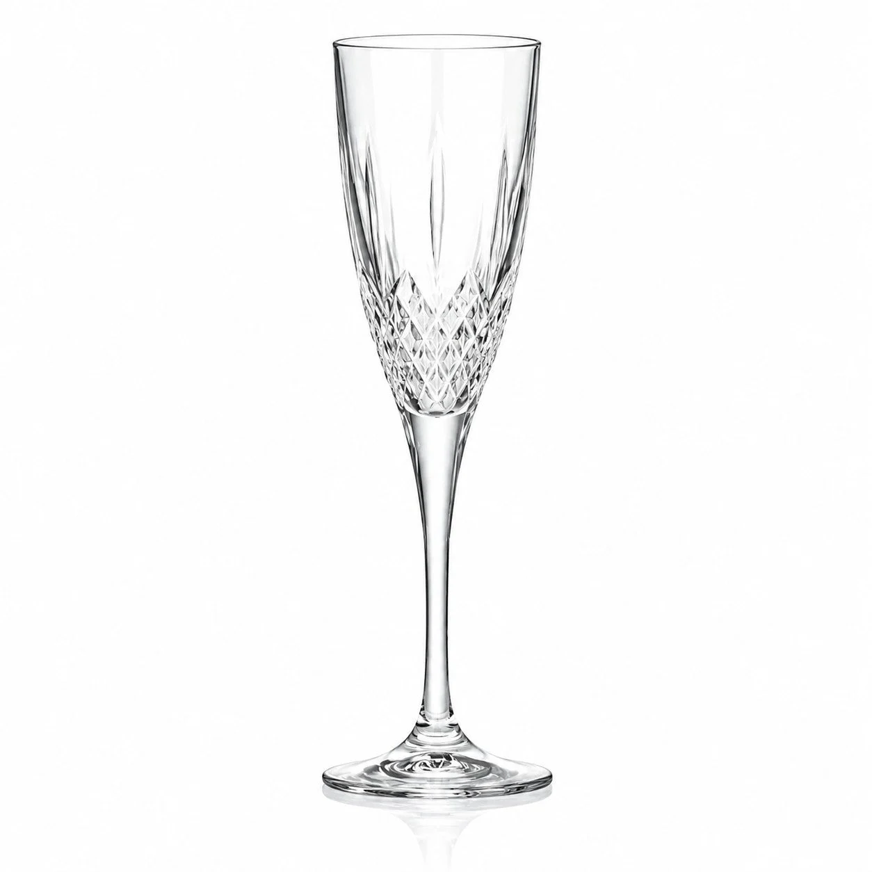 RCR Cristalleria Italiana Bicchiere Calice London Flute Vetro 15,9 Cl Conf. 6 Pz