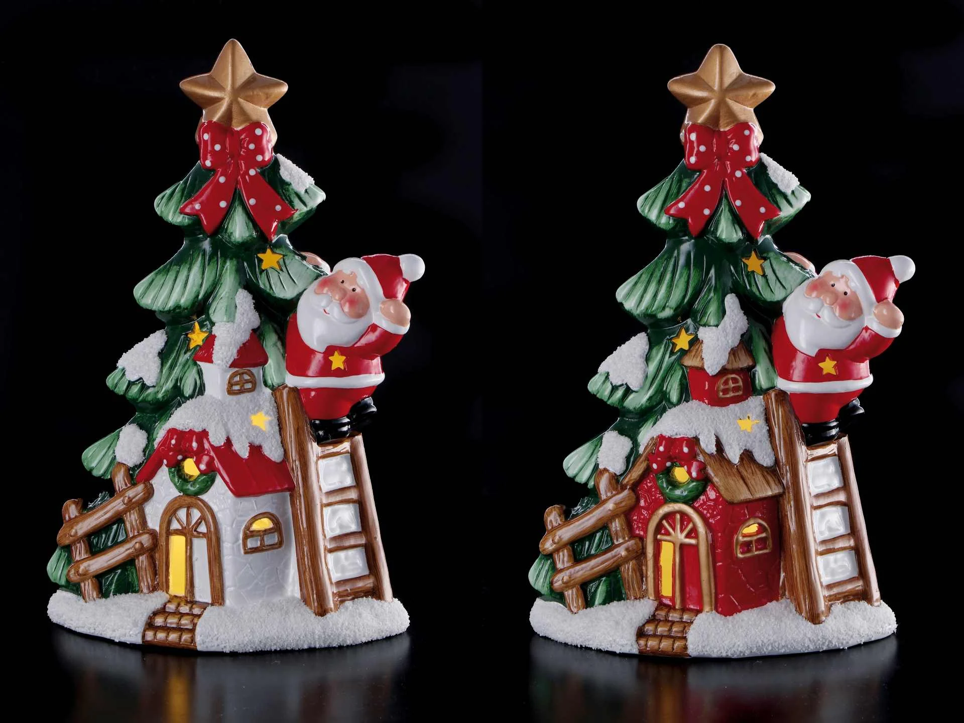 Ad Trend Albero Ceramica Natale con Led 20 x 11 Cm H 31 Cm Ass. Multicolor 1 Pz