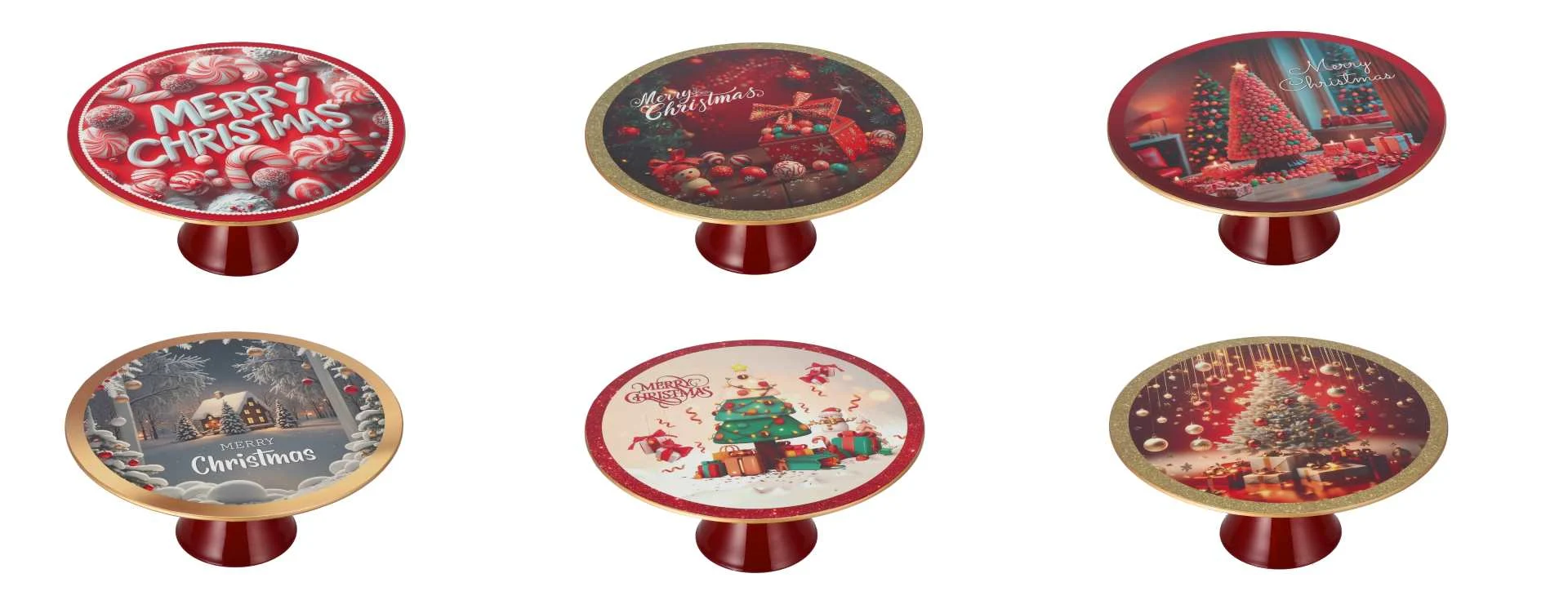 Ad Trend Alzata Tonda Natale Plastica D 33 Cm H 14 Cm Ass. Multicolor 1 Pz