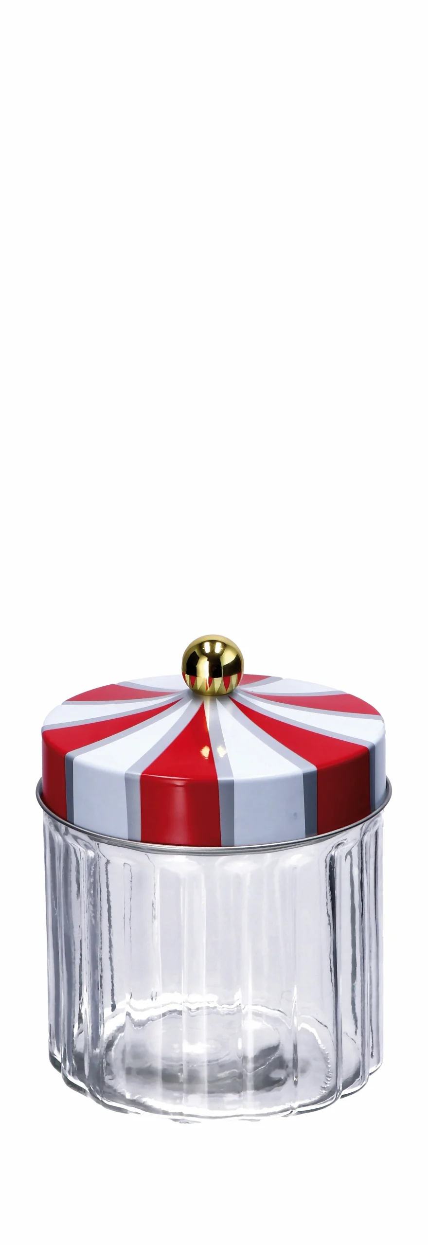 Ad Trend Barattolo Natale Vetro e Latta D 11 Cm H 14,5 Cm Bianco Rosso