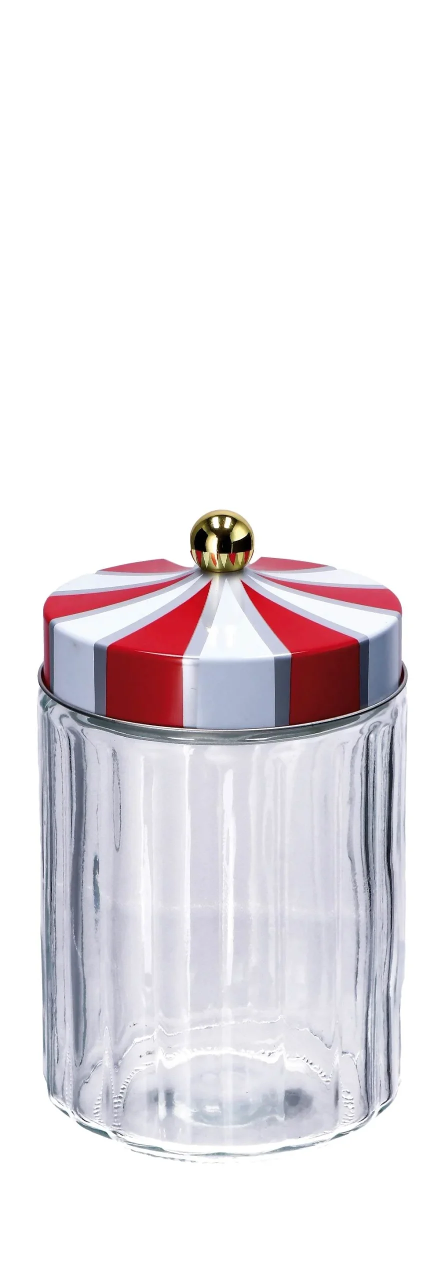 Ad Trend Barattolo Natale Vetro e Latta D 11 Cm H 19,5 Cm Bianco Rosso