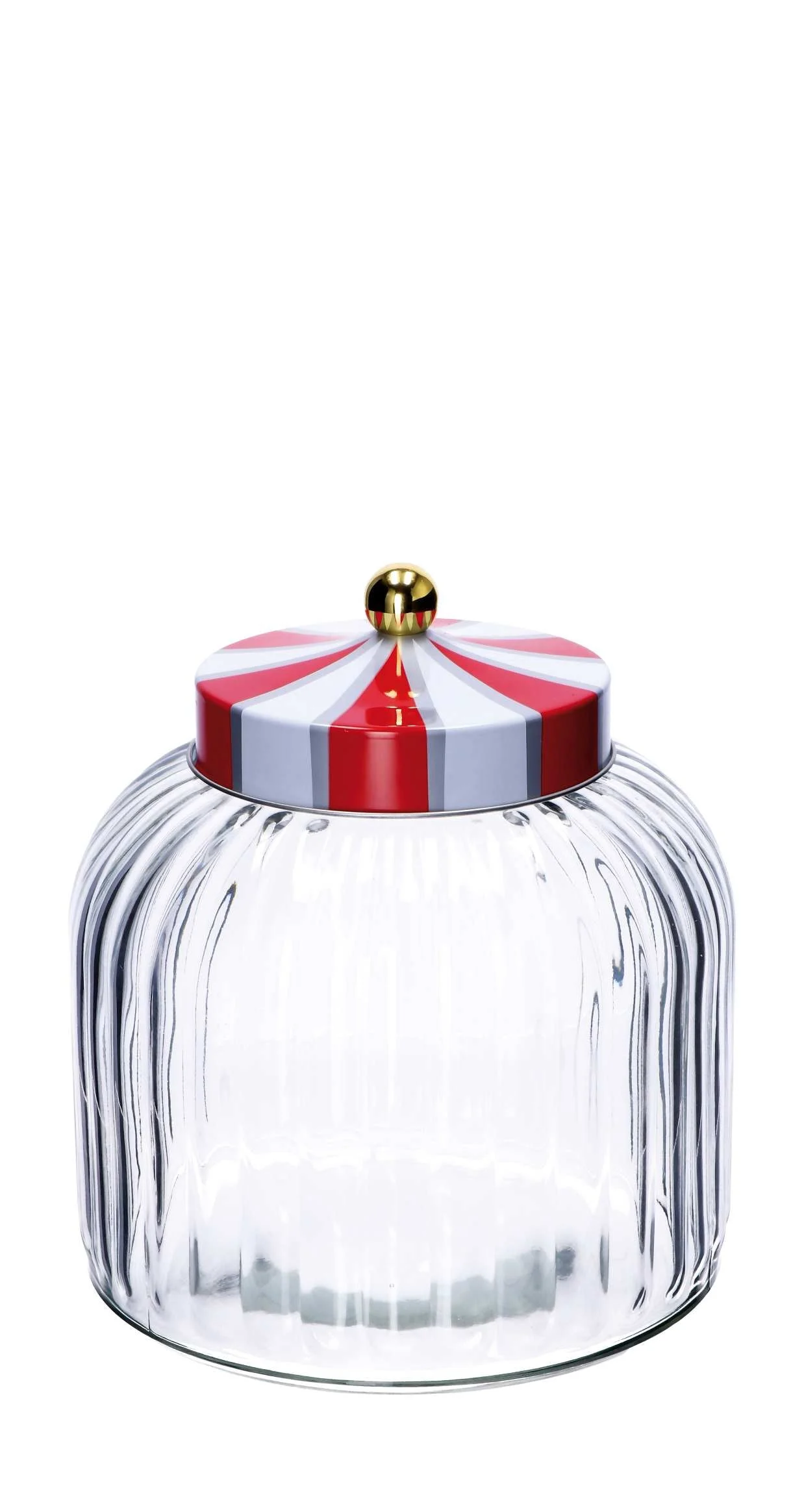 Ad Trend Barattolo Natale Vetro e Latta D 18 Cm H 20 Cm Bianco Rosso