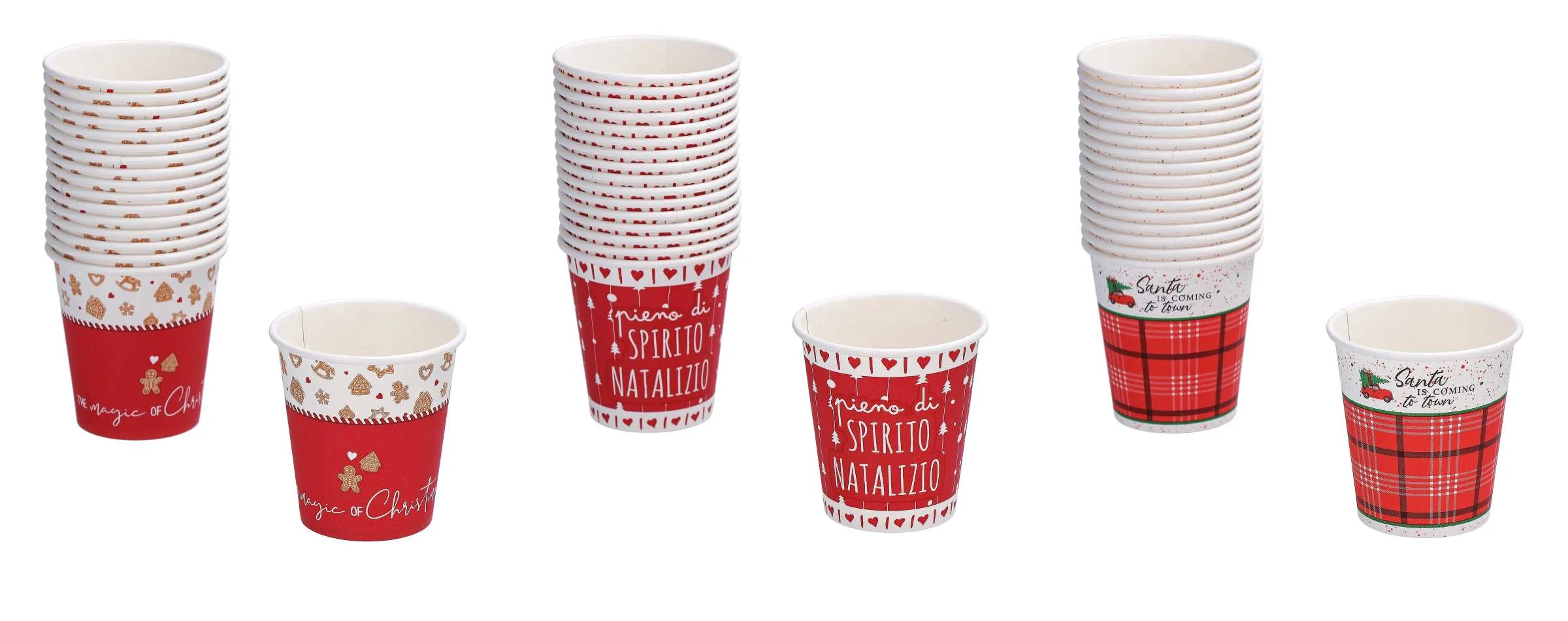 Ad Trend Bicchieri Carta Natale 21 Cl Ass. Cf 40 Pz Rosso Bianco 1 Pz