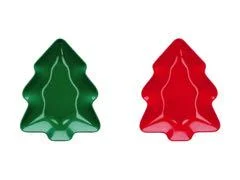 Ad Trend Ciotola in Melamina Forma Albero Natale Ass. 18,5 x 24 H 2,5 Cm Rosso Verde 1 Pz