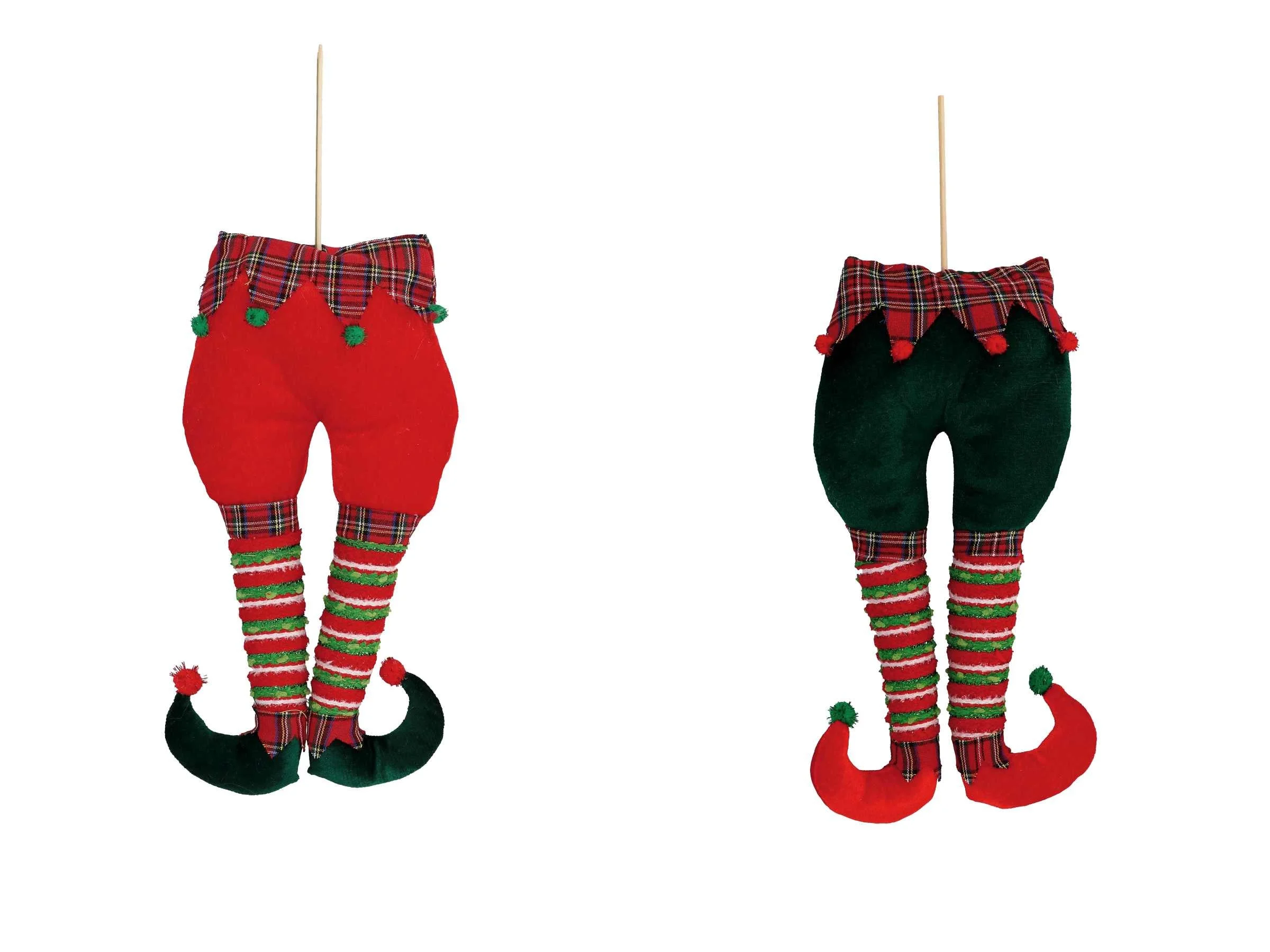 Ad Trend Decorazione Natale Gambe Elfo Ass. 22 x 7 Cm H 53 Cm Rosso 1 Pz