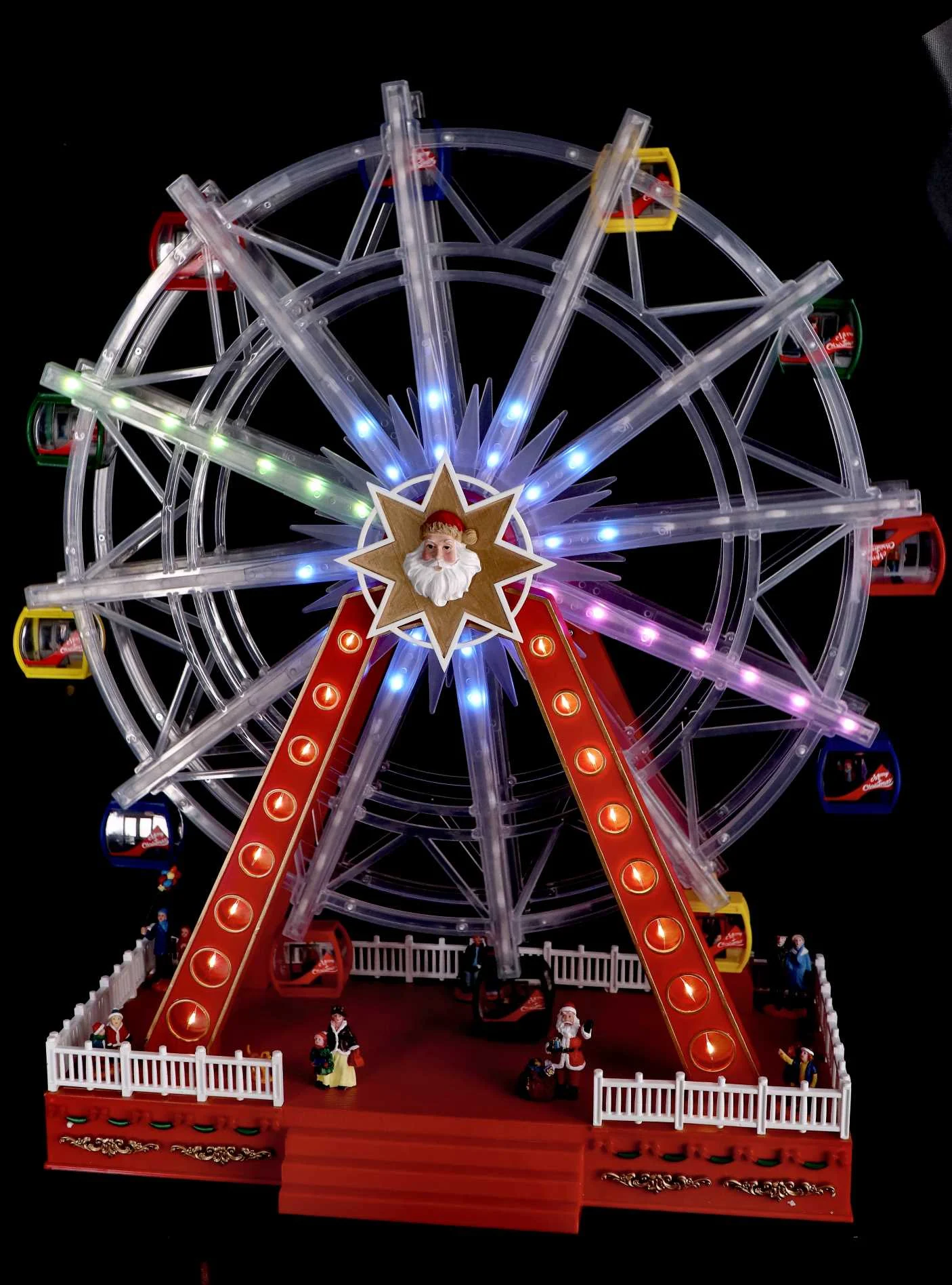Ad Trend Giostra Natale con 100 Led 57 x 25 Cm H 64 Cm Rosso
