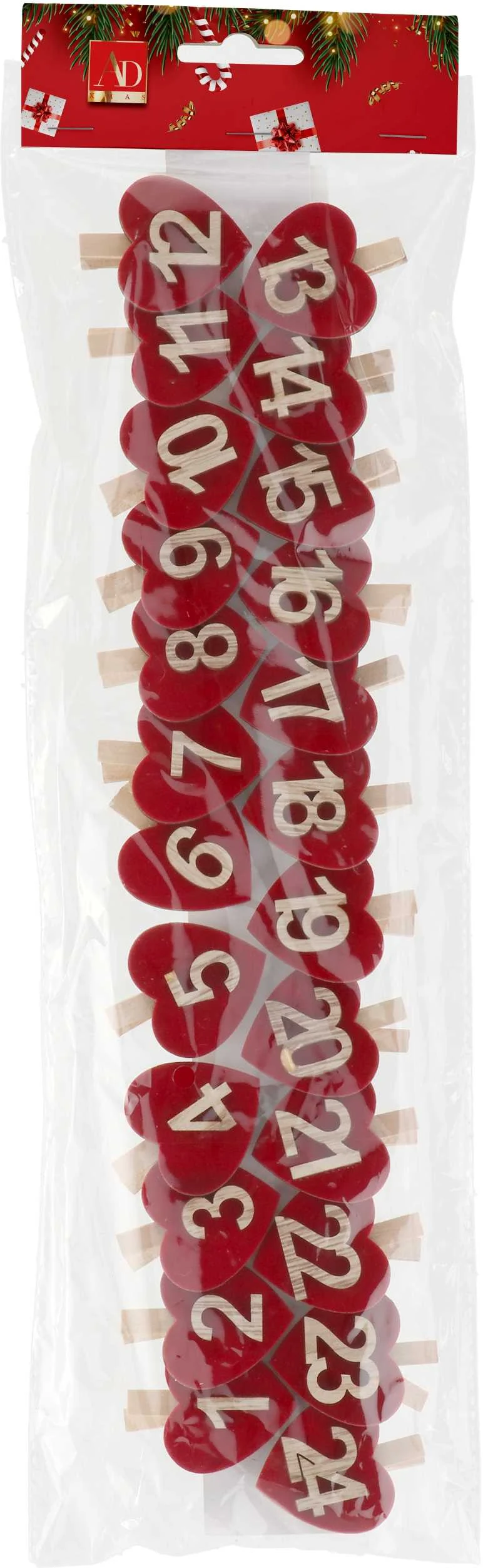 Ad Trend Mollette Giorni Natale 4 x 5 Cm Cf 24 Pz Rosso