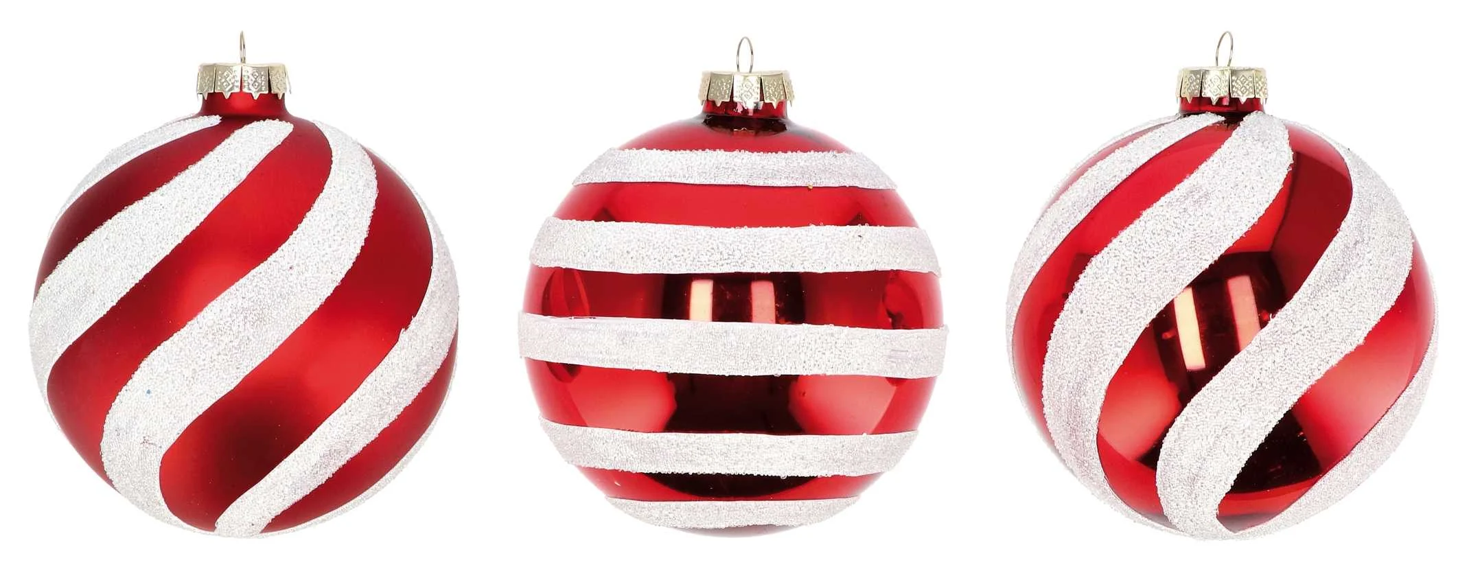 Ad Trend Pallina Natale D 10 Cm Vetro Ass. Bianco Rosso 1 Pz