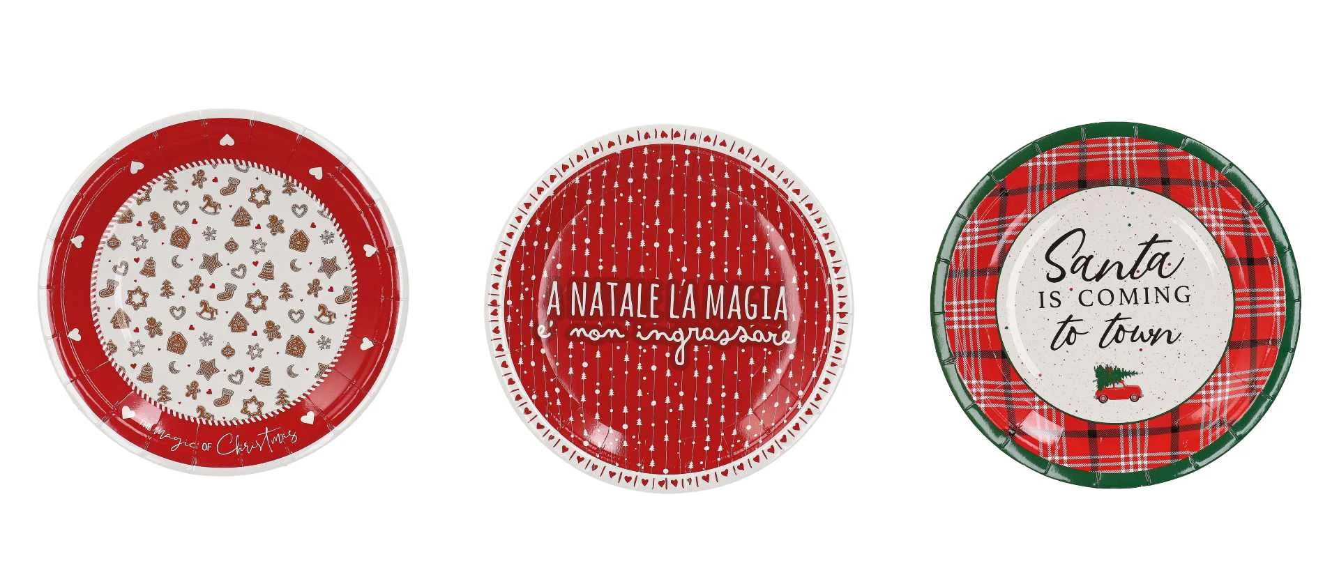 Ad Trend Piattini Carta Natale D 18 Cm Ass. Cf 12 Pz Rosso Bianco 1 Pz