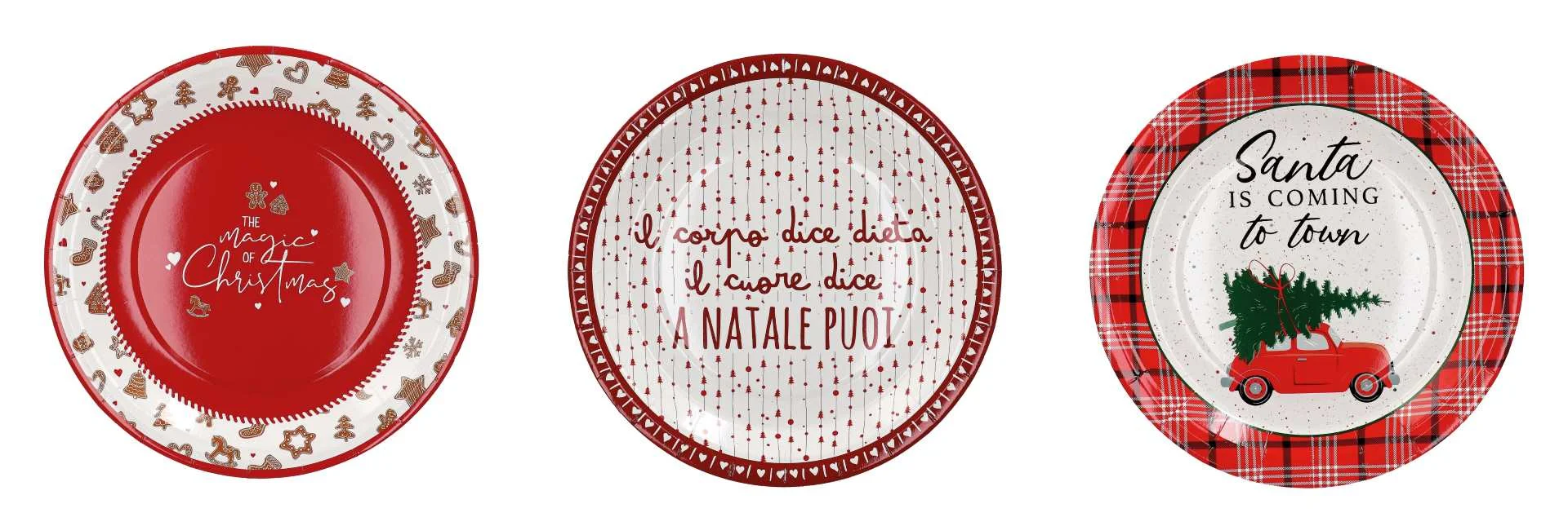 Ad Trend Piattini Carta Natale D 23 Cm Ass. Cf 12 Pz Rosso Bianco 1 Pz