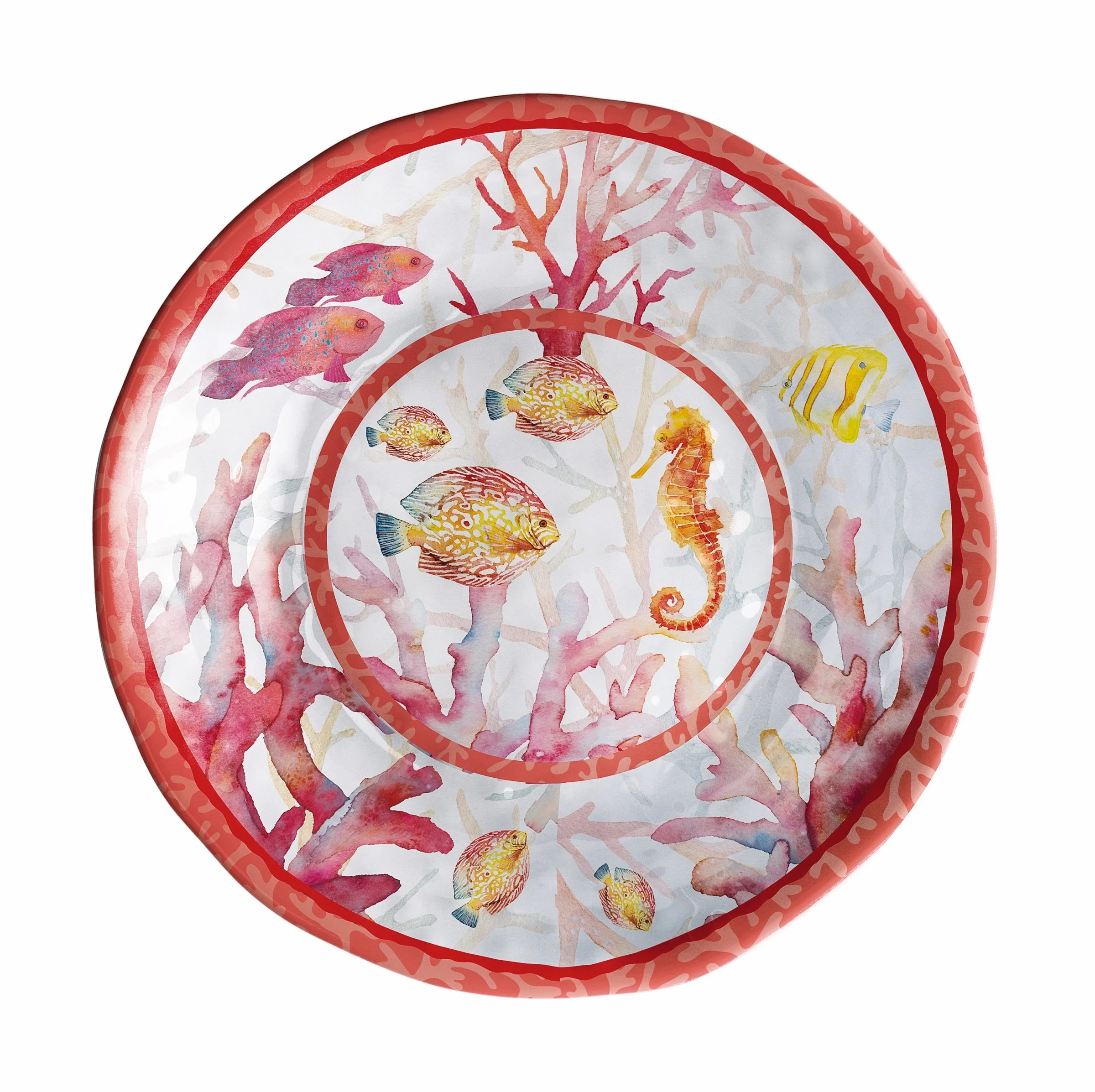 Ad Trend Piatto Fondo Melamina Shell D 22 Cm H 5 Cm Rosso 1 Pz