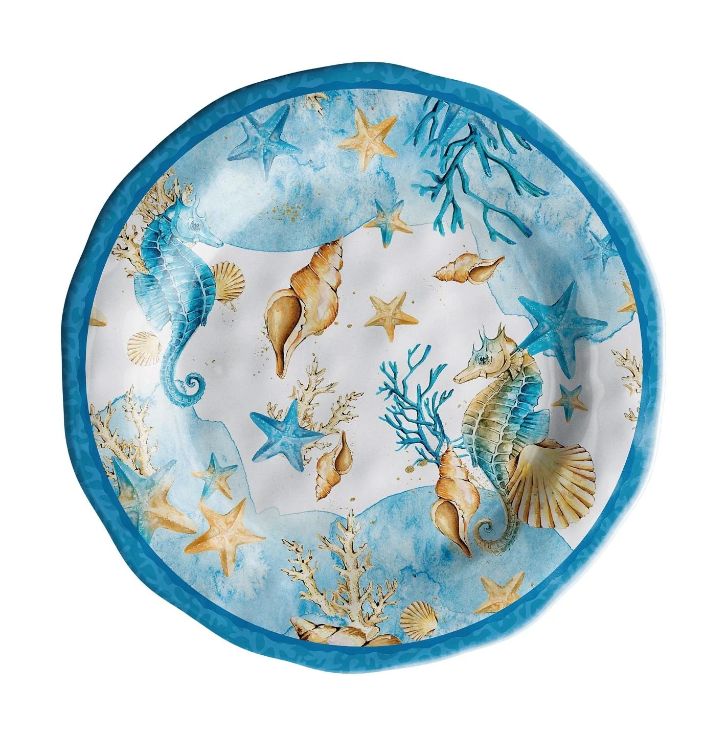 Ad Trend Piatto Frutta Melamina Shell D 22 Cm H 2 Cm Blu 1 Pz