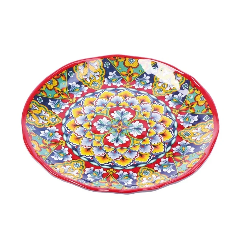 Ad Trend Piatto Frutta Rian in Melamina D 22 Cm H 2 Cm Rosso Blu