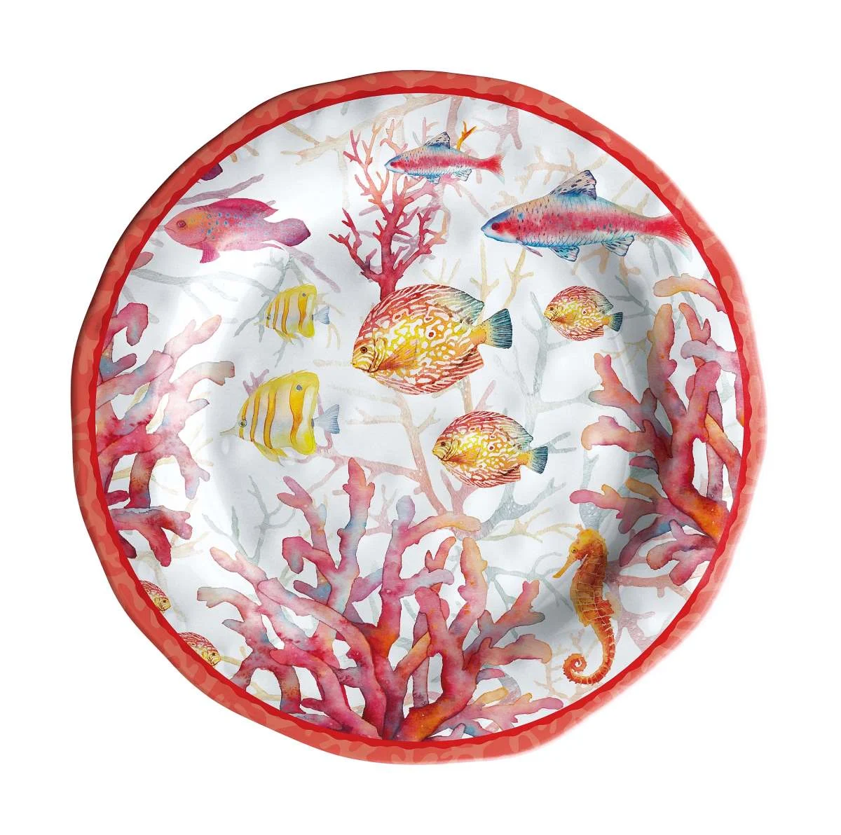 Ad Trend Piatto Piano Melamina Shell D 28 Cm H 3 Cm Rosso 1 Pz