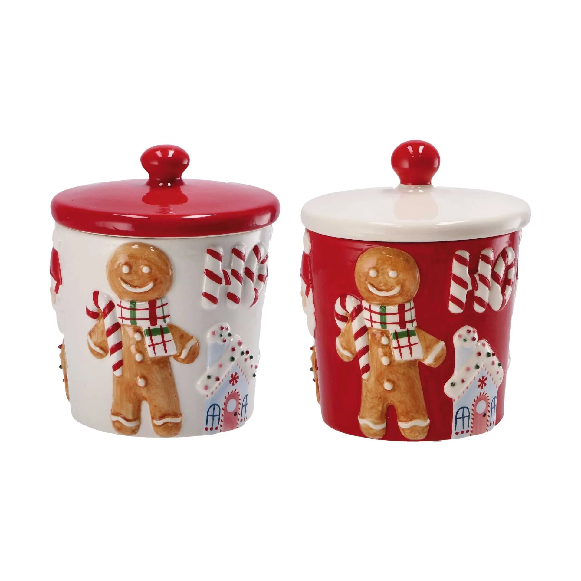 Ad Trend Barattolo Natale D 13 Cm H 17 Cm Ceramica Ass. Bianco Rosso 1 Pz