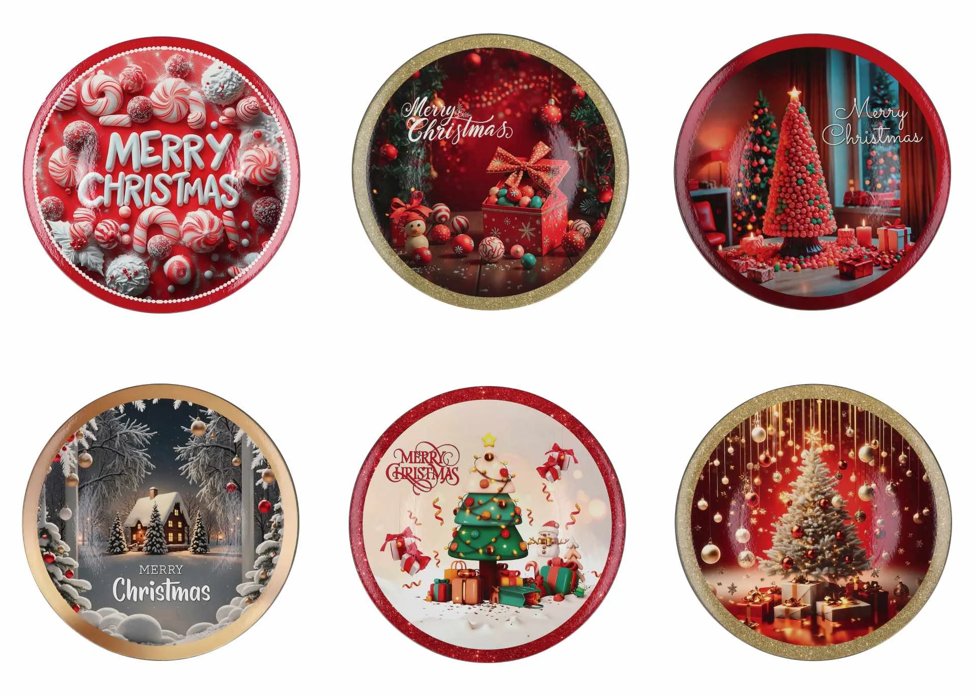 Ad Trend Sottopiatto Merry Christmas Natale Tondo Plastica D 33 Cm Ass. Multicolor 1 Pz