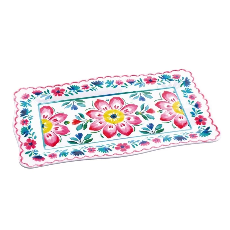 Ad Trend Vassoio Glen Rettangolare in Melamina 48 x 28 Cm H 2 Cm Multicolor