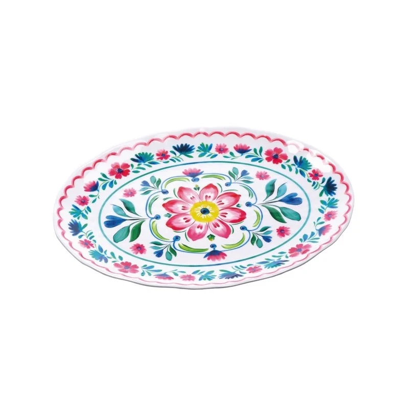 Ad Trend Vassoio Ovale Glen in Melamina 40 x 30 Cm H 3 Cm Multicolor