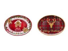 Ad Trend Vassoio Ovale Decoro Natale Melamina Ass. 40 x 30 Cm H 2,5 Cm Rosso 1 Pz