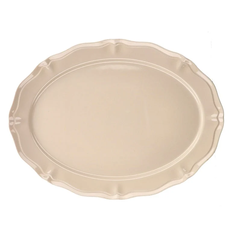 Ad Trend Vassoio Ovale Siria in Melamina 41 x 30 Cm H 3 Cm Beige